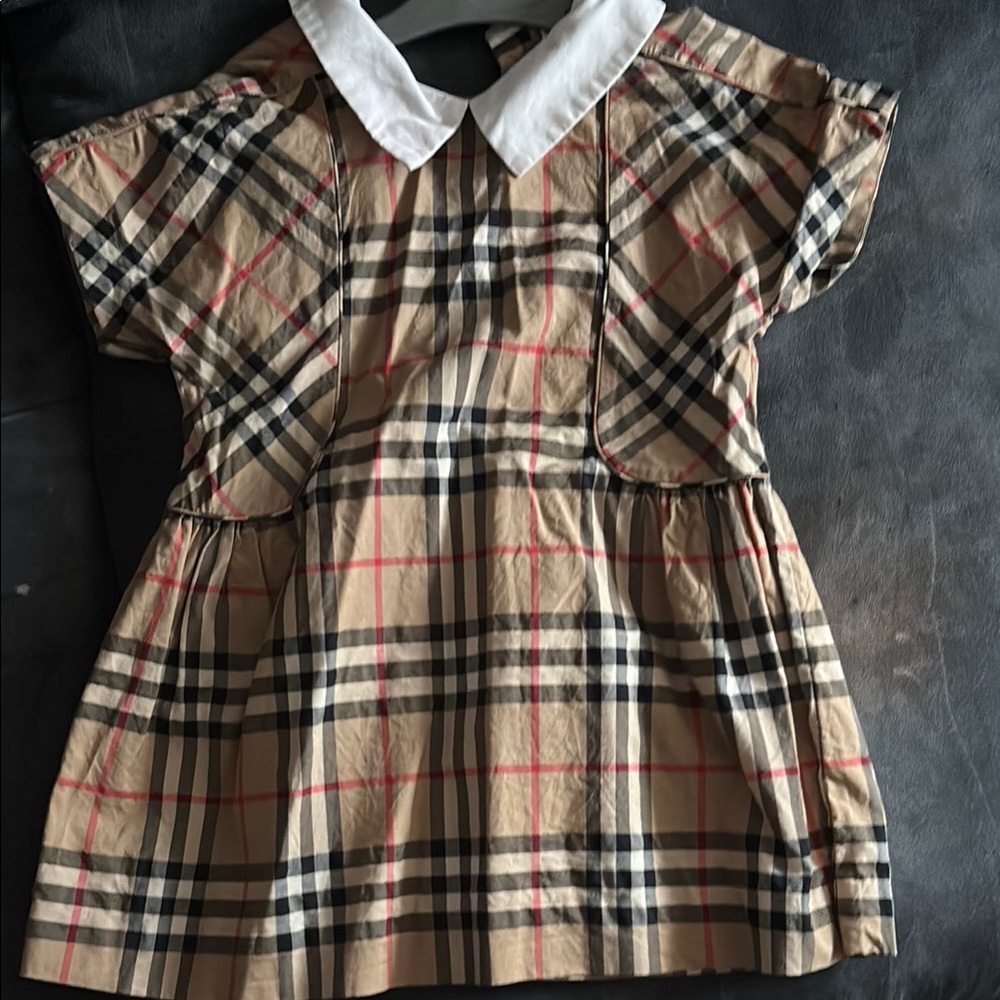 Plaid Dress with White Collar
